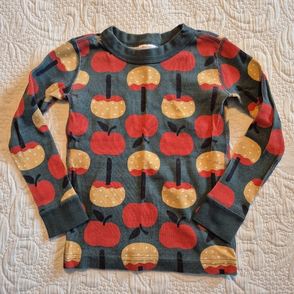 Hanna Andersson girls or boys size 100 or 4 apple long sleeve pajama top only